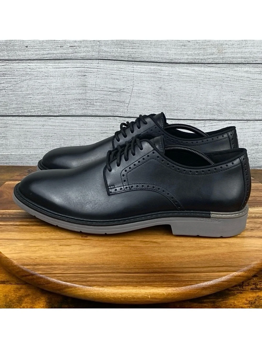 Cole Haan Go To Plain Toe Oxford Black Leather Gray Midsole Shoe C34123 Men’s 12